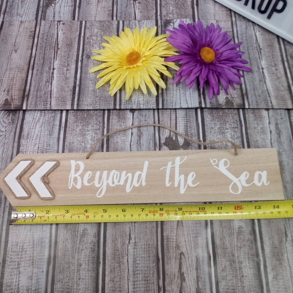 Beyond The Sea Wood Hanging Sign Nautical Decorative Home Accent - Picture 3 of 9
